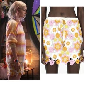 ASO Enid Wednesday Adams Netflix Zara Crochet Ombré Skirt